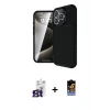 MARSİLYAN™- iPhone 16 Pro Max Kılıf Eksen Form Prime - Siyah Buffer Hayalet Cam Ekran Koruyucu + Bilvis Titan Kamera Lens - TMGI