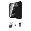MARSİLYAN™- iPhone 16 Pro Max Kılıf Eksen Form Prime - Siyah Buffer Hayalet Cam Ekran Koruyucu + Bilvis Titan Kamera Lens - GS