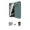 MARSİLYAN™- iPhone 16 Pro Max Kılıf Eksen Form Prime - Siyah Buffer Hayalet Cam Ekran Koruyucu + Pers Alüminyum Kamera Lens - GI