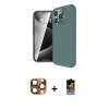 MARSİLYAN™- iPhone 16 Pro Max Kılıf Eksen Form Prime - Siyah Buffer Hayalet Cam Ekran Koruyucu + Pers Alüminyum Kamera Lens - CLTM