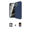 MARSİLYAN™- iPhone 16 Pro Max Kılıf Eksen Form Prime - Siyah Buffer Hayalet Cam Ekran Koruyucu + PVD Metal Kamera Lens - GS