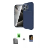 MARSİLYAN™- iPhone 16 Pro Max Kılıf Eksen Form Prime - Siyah Buffer Hayalet Cam Ekran Koruyucu + Raze Metal Kamera Lens - SH