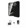 MARSİLYAN™- iPhone 16 Pro Max Kılıf Eksen Form Prime - Siyah Buffer Hayalet Cam Ekran Koruyucu + Bilvis Titan Kamera Lens - SH