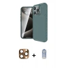 MARSİLYAN™- iPhone 16 Pro Max Kılıf Eksen Form Prime - Siyah Joko Magic 5D Cam + Çöl Titanyum Pers Alüminyum Kamera Lens