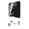 MARSİLYAN™- iPhone 16 Pro Max Kılıf Eksen Form Prime - Siyah Joko Magic 5D Cam + Raze Metal Kamera Lens - NLGY