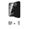 MARSİLYAN™- iPhone 16 Pro Max Kılıf Eksen Form Prime - Siyah Joko Magic 5D Cam + Pers Alüminyum Kamera Lens - GI