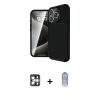 MARSİLYAN™- iPhone 16 Pro Max Kılıf Eksen Form Prime - Siyah Joko Magic 5D Cam + PVD Metal Kamera Lens - GS