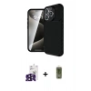 MARSİLYAN™- iPhone 16 Pro Max Kılıf Eksen Form Prime - Siyah Joko Magic 5D Hayalet Cam + Bilvis Titan Kamera Lens - SH
