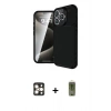 MARSİLYAN™- iPhone 16 Pro Max Kılıf Eksen Form Prime - Siyah Joko Magic 5D Hayalet Cam + PVD Metal Kamera Lens - GD