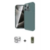 MARSİLYAN™- iPhone 16 Pro Max Kılıf Eksen Form Prime - Siyah Joko Magic 5D Hayalet Cam + Pers Alüminyum Kamera Lens - GS