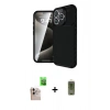 MARSİLYAN™- iPhone 16 Pro Max Kılıf Eksen Form Prime - Siyah Joko Magic 5D Hayalet Cam + Raze Metal Kamera Lens - NLGY
