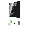 MARSİLYAN™- iPhone 16 Pro Max Kılıf Eksen Form Prime - Siyah Joko Magic 5D Hayalet Cam + Raze Metal Kamera Lens - BZ