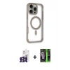 MARSİLYAN™- iPhone 16 Pro Max Kılıf Eksen Klasik Koleksiyonu - Şeffaf 360 Full Body Arka Koruyucu + Bilvis Titan Kamera Lens - GS