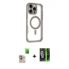MARSİLYAN™- iPhone 16 Pro Max Kılıf Eksen Klasik Koleksiyonu - Şeffaf 360 Full Body Arka Koruyucu + Raze Metal Kamera Lens - NLGY