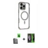 MARSİLYAN™- iPhone 16 Pro Max Kılıf Eksen Klasik Koleksiyonu - Şeffaf 360 Full Body Arka Koruyucu + Raze Metal Kamera Lens - SH