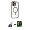 MARSİLYAN™- iPhone 16 Pro Max Kılıf Eksen Klasik Koleksiyonu - Şeffaf 360 Full Body Arka Koruyucu + Siyah Bilvis Titan Kamera Lens