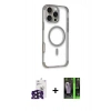 MARSİLYAN™- iPhone 16 Pro Max Kılıf Eksen Klasik Koleksiyonu - Şeffaf 360 Full Body Arka Koruyucu + Siyah Bilvis Titan Kamera Lens
