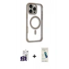 MARSİLYAN™- iPhone 16 Pro Max Kılıf Eksen Klasik Koleksiyonu - Şeffaf Pasifik Cam Ekran Koruyucu + Bilvis Titan Kamera Lens - TMGI