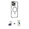 MARSİLYAN™- iPhone 16 Pro Max Kılıf Eksen Klasik Koleksiyonu - Şeffaf Pasifik Cam Ekran Koruyucu + Bilvis Titan Kamera Lens - TMGI