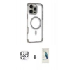 MARSİLYAN™- iPhone 16 Pro Max Kılıf Eksen Klasik Koleksiyonu - Şeffaf Pasifik Cam Ekran Koruyucu + Pers Alüminyum Kamera Lens - GS