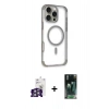MARSİLYAN™- iPhone 16 Pro Max Kılıf Eksen Klasik Koleksiyonu - Siyah 360 Mat Full Body Arka Koruyucu + Bilvis Titan Kamera Lens - GS