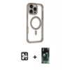 MARSİLYAN™- iPhone 16 Pro Max Kılıf Eksen Klasik Koleksiyonu - Siyah 360 Mat Full Body Arka Koruyucu + PVD Metal Kamera Lens - GS