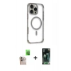 MARSİLYAN™- iPhone 16 Pro Max Kılıf Eksen Klasik Koleksiyonu - Siyah 360 Mat Full Body Arka Koruyucu + Raze Metal Kamera Lens - NLGY