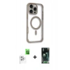 MARSİLYAN™- iPhone 16 Pro Max Kılıf Eksen Klasik Koleksiyonu - Siyah 360 Mat Full Body Arka Koruyucu + Raze Metal Kamera Lens - BZ