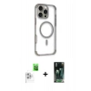 MARSİLYAN™- iPhone 16 Pro Max Kılıf Eksen Klasik Koleksiyonu - Siyah 360 Mat Full Body Arka Koruyucu + Raze Metal Kamera Lens - BZ