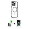 MARSİLYAN™- iPhone 16 Pro Max Kılıf Eksen Klasik Koleksiyonu - Siyah 360 Mat Full Body Arka Koruyucu + Siyah Raze Metal Kamera Lens
