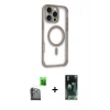 MARSİLYAN™- iPhone 16 Pro Max Kılıf Eksen Klasik Koleksiyonu - Siyah 360 Mat Full Body Arka Koruyucu + Siyah Raze Metal Kamera Lens