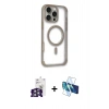 MARSİLYAN™- iPhone 16 Pro Max Kılıf Eksen Klasik Koleksiyonu - Siyah 3D Antistatik Cam Ekran Koruyucu + Bilvis Titan Kamera Lens - GS