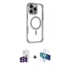 MARSİLYAN™- iPhone 16 Pro Max Kılıf Eksen Klasik Koleksiyonu - Siyah 3D Antistatik Cam Ekran Koruyucu + Bilvis Titan Kamera Lens - GS