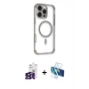 MARSİLYAN™- iPhone 16 Pro Max Kılıf Eksen Klasik Koleksiyonu - Siyah 3D Antistatik Cam Ekran Koruyucu + Bilvis Titan Kamera Lens - SH