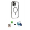 MARSİLYAN™- iPhone 16 Pro Max Kılıf Eksen Klasik Koleksiyonu - Siyah 3D Antistatik Cam Ekran Koruyucu + Raze Metal Kamera Lens - NLGY