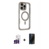 MARSİLYAN™- iPhone 16 Pro Max Kılıf Eksen Klasik Koleksiyonu - Siyah 3D Antistatik Hayalet Cam Ekran Koruyucu + Bilvis Titan Kamera Lens - SH