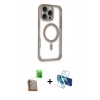 MARSİLYAN™- iPhone 16 Pro Max Kılıf Eksen Klasik Koleksiyonu - Siyah 3D Antistatik Seramik Nano Ekran Koruyucu + Raze Metal Kamera Lens - CLTM