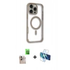 MARSİLYAN™- iPhone 16 Pro Max Kılıf Eksen Klasik Koleksiyonu - Siyah 3D Antistatik Seramik Nano Ekran Koruyucu + Raze Metal Kamera Lens - NLGY