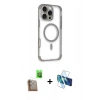 MARSİLYAN™- iPhone 16 Pro Max Kılıf Eksen Klasik Koleksiyonu - Siyah 3D Antistatik Seramik Nano Ekran Koruyucu + Raze Metal Kamera Lens - CLTM