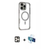 MARSİLYAN™- iPhone 16 Pro Max Kılıf Eksen Klasik Koleksiyonu - Siyah 3D Antistatik Seramik Nano Ekran Koruyucu + PVD Metal Kamera Lens - GD