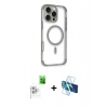 MARSİLYAN™- iPhone 16 Pro Max Kılıf Eksen Klasik Koleksiyonu - Siyah 3D Antistatik Seramik Nano Ekran Koruyucu + Raze Metal Kamera Lens - BZ