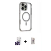 MARSİLYAN™- iPhone 16 Pro Max Kılıf Eksen Klasik Koleksiyonu - Siyah Bilvis 3D Cam Ekran Koruyucu + Bilvis Titan Kamera Lens - TMGI
