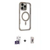 MARSİLYAN™- iPhone 16 Pro Max Kılıf Eksen Klasik Koleksiyonu - Siyah Bilvis 3D Cam Ekran Koruyucu + Bilvis Titan Kamera Lens - TMGI