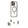MARSİLYAN™- iPhone 16 Pro Max Kılıf Eksen Klasik Koleksiyonu - Siyah Bilvis 3D Cam Ekran Koruyucu + Raze Metal Kamera Lens - CLTM