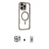 MARSİLYAN™- iPhone 16 Pro Max Kılıf Eksen Klasik Koleksiyonu - Siyah Bilvis 3D Cam Ekran Koruyucu + Pers Alüminyum Kamera Lens - GI