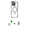 MARSİLYAN™- iPhone 16 Pro Max Kılıf Eksen Klasik Koleksiyonu - Siyah Bilvis 3D Cam Ekran Koruyucu + Raze Metal Kamera Lens - BZ