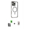 MARSİLYAN™- iPhone 16 Pro Max Kılıf Eksen Klasik Koleksiyonu - Siyah Bilvis 3D Cam Ekran Koruyucu + Raze Metal Kamera Lens - SH