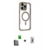 MARSİLYAN™- iPhone 16 Pro Max Kılıf Eksen Klasik Koleksiyonu - Siyah Bilvis 3D Cam Ekran Koruyucu + Raze Metal Kamera Lens - SH
