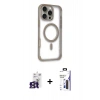 MARSİLYAN™- iPhone 16 Pro Max Kılıf Eksen Klasik Koleksiyonu - Siyah Bilvis 3X AR Hayalet Cam Ekran Koruyucu + Bilvis Titan Kamera Lens - TMGI