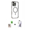 MARSİLYAN™- iPhone 16 Pro Max Kılıf Eksen Klasik Koleksiyonu - Siyah Bilvis 3X AR Hayalet Cam Ekran Koruyucu + Raze Metal Kamera Lens - NLGY